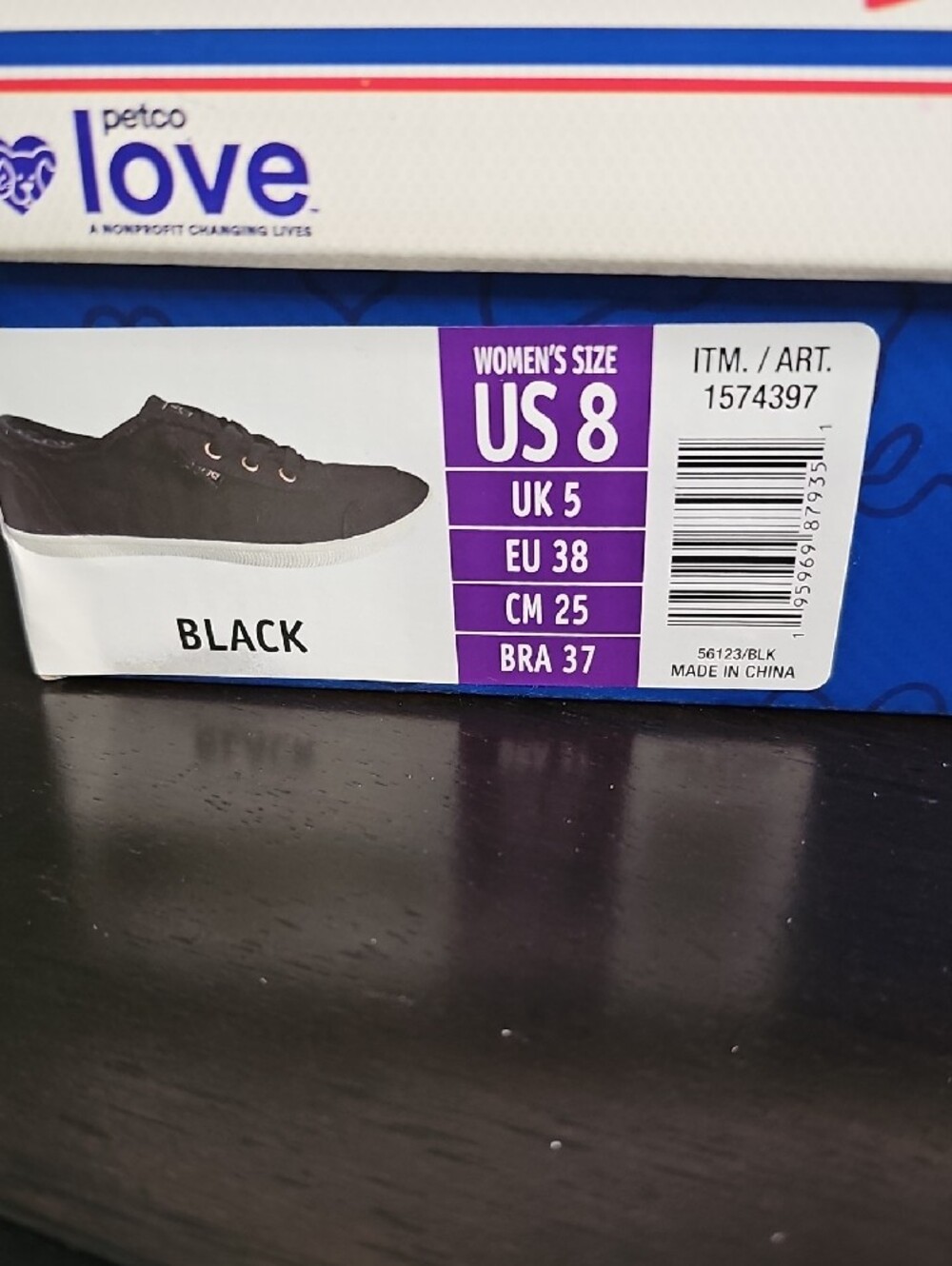 NIB-BOBS from Skechers Women's SZ 8 Black Canvas Lace-Up Sneaker with White Sole - Picture 2 of 10